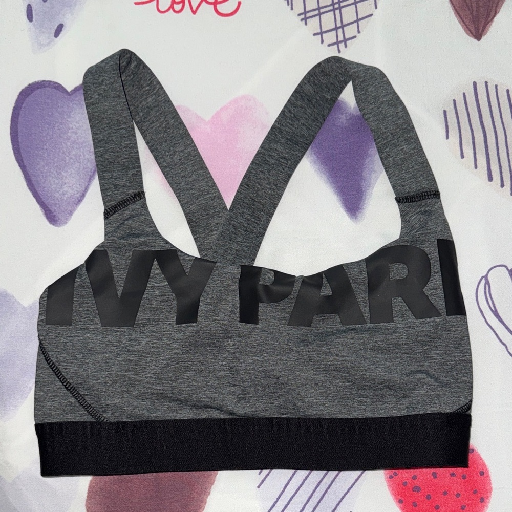IVY PARK Charcoal and Black Sports Bra